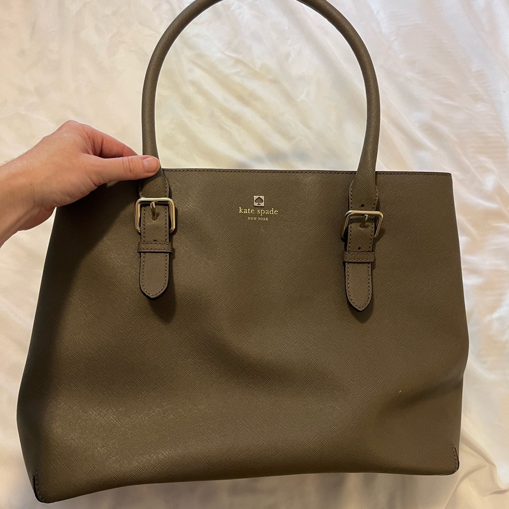 Kate Spade Dark Gray Buckle Tote Bag - OS
